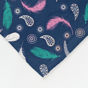 Boho-Stil Federn Muster Fleecedecke