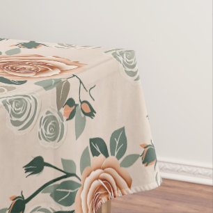 Boho-Stil-Rosen in pastellfarbenem Orange und Salb Tischdecke