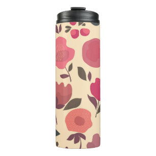 Boho Stil Staub floral Muster. Thermosbecher