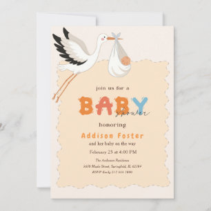 Boho-Storch Süßes Baby-Bundle-Baby-Shower-Einladun Einladung