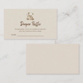 Boho Storybook Bear Diaper Raffles Tickets Begleitkarte