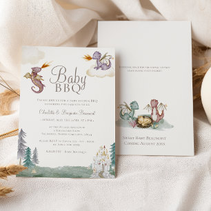 Boho Storybook Dragon Baby GRILLEN Baby Shower Einladung