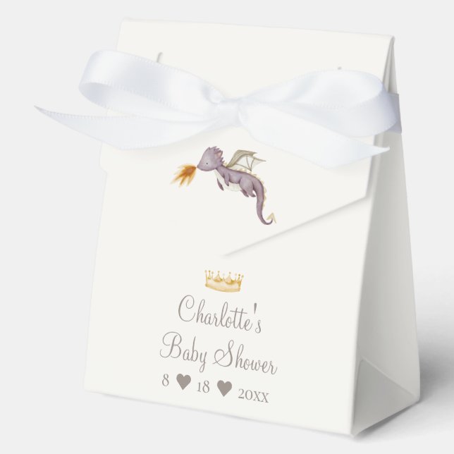 Boho Storybook Dragon Baby Shower Geschenkschachtel (Vorderseite)