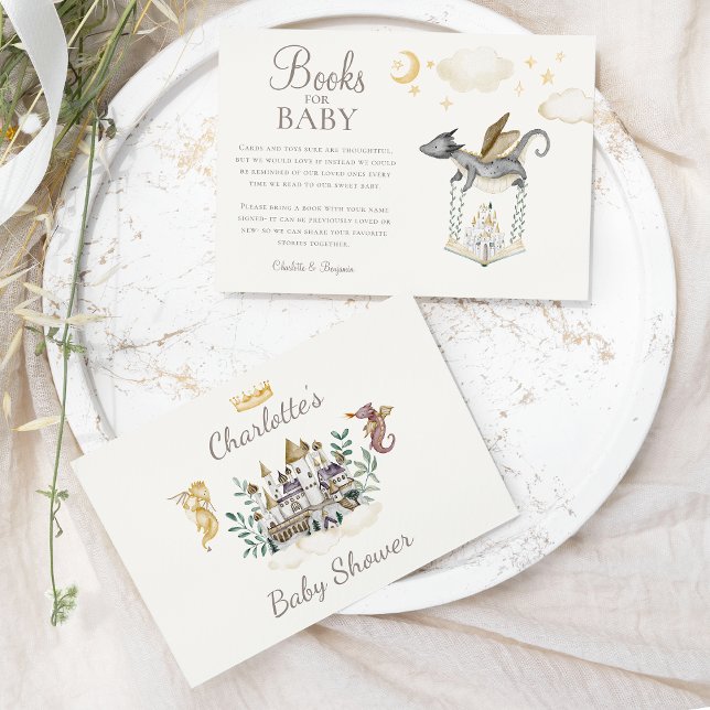 Boho Storybook Dragon Babydusche Bücher für Baby Begleitkarte (Von Creator hochgeladen)