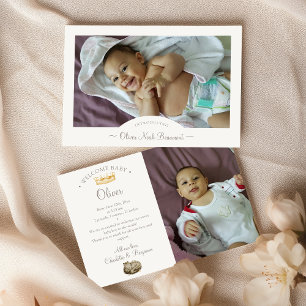 Boho Storybook Dragon Two Foto Birth Ankündigung