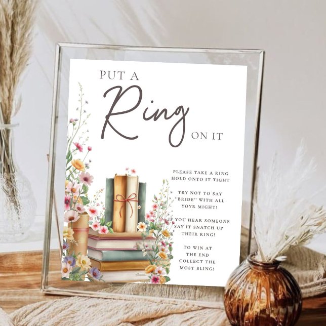Boho Storybook Floral "Put a Ring on It" Bridal Poster (Von Creator hochgeladen)