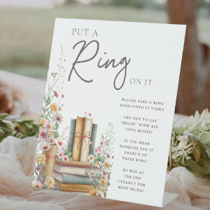 Boho Storybook Floral "Put a Ring on It" Bridal Sockelschild