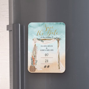Boho-Strand-Arbor-Ziel-Hochzeit - Termin vormerken Magnet