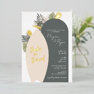 Boho-Strand-Baby an Bord-Baby-Einladung Folieneinladung