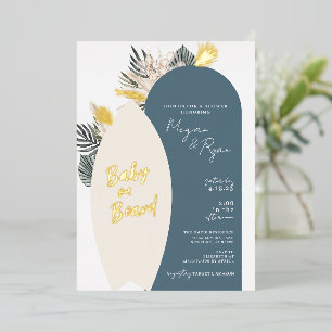 Boho-Strand-Baby an Bord-Baby-Party-Einladung Folieneinladung