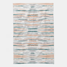 Boho StrandWatercolor Stripes aquamariner Geschirrtuch