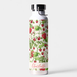 Boho Strawberry Fruit Greenery Personalisierter Na Trinkflasche