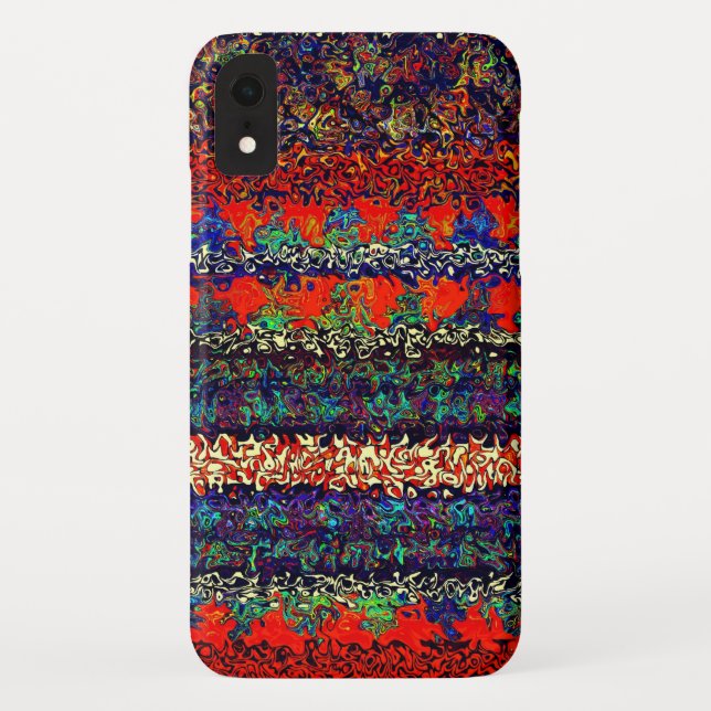 Boho Streifen auf Feuer Orange Denim Muster Case-Mate iPhone Hülle (Rückseite)