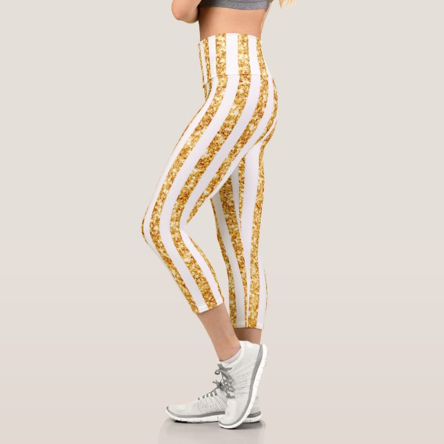 Boho Stripes Collection für den vertikalen Glitzer Capri Leggings (Links)