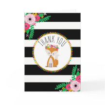 Boho Stripes Fox Babydusche Danke