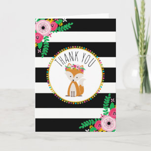 Boho Stripes Fox Babydusche Danke