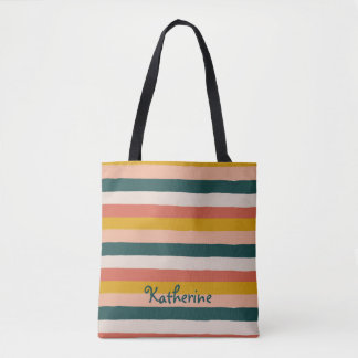 Boho Stripes Muster Trendy Mustard Pink Lachs