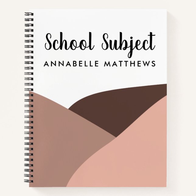 Boho Student School Subject Spiral Notebook Notizbuch (Vorderseite)