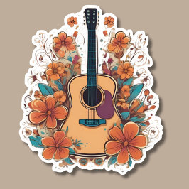 Boho Style Acoustic Gitarre wasserdicht Aufkleber