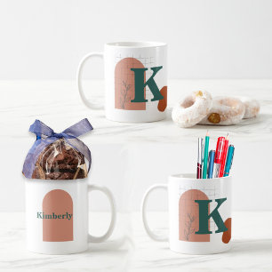 Boho Style Benutzerdefiniertes Monogramm und Name  Kaffeetasse