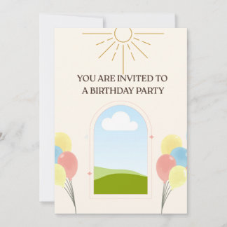 Boho Style Birthday Invitation card  Einladung