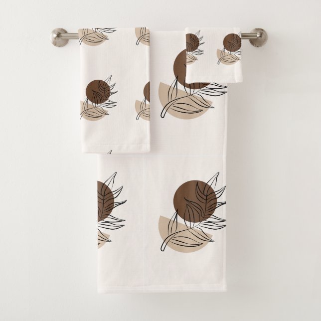 Boho Style Bohemische Minimalistische Kunst Badhandtuch Set (Insitu)