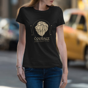 Boho Style Gold Lion Head Courage Napoleon Zitat T-Shirt