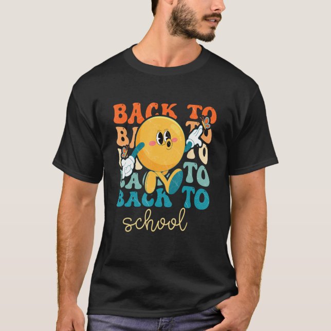 Boho Style Groovy Smile Back to School T-Shirt (Vorderseite)
