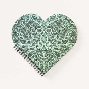 Boho Style   Grunge Ombre Floral Art Notizbuch