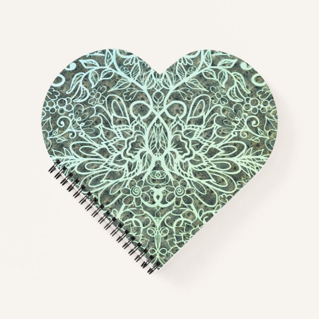 Boho Style | Grunge Ombre Floral Art Notizbuch (Vorderseite)