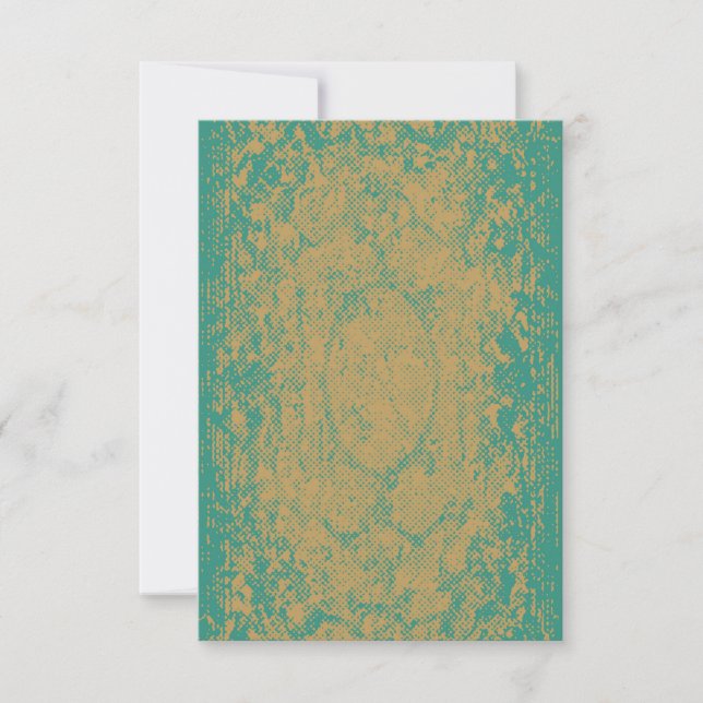 Boho Style Halftone Grunge Blank Einladung (Vorderseite)