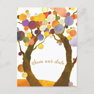 Boho Style Liebe Trees Wedding Save the Date Ankündigungspostkarte