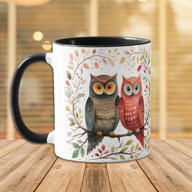 Boho Style Owl Couple Tasse (Von Creator hochgeladen)