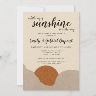 Boho Style Ray of Sunshine Baby Shower Einladung
