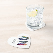 Boho Style Watercolor Feathers Wedding