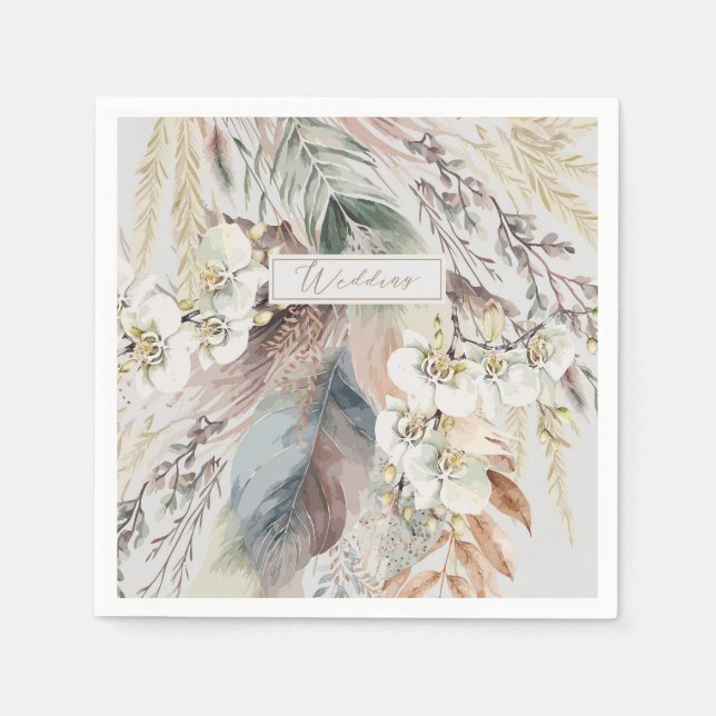 Boho Style Wedding Serviette (Vorderseite)