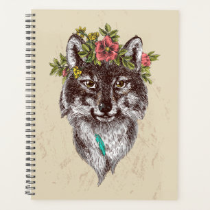 Boho Style Wolf Halo Portrait Planer