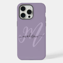 Boho Stylish Lavender Script Monogram und Name