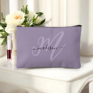 Boho Stylish Lila Monogramm und Name Zubehörtasche