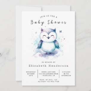 Boho Stylish Owl Baby Shower Einladung