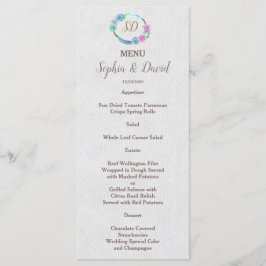 Boho Succulent Cactus Wreath Wedding Menu Menükarte