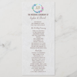 Boho Succulent Cactus Wreath Wedding Program Programm