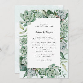 Boho Succulent Greenerity Einladung Hochzeit