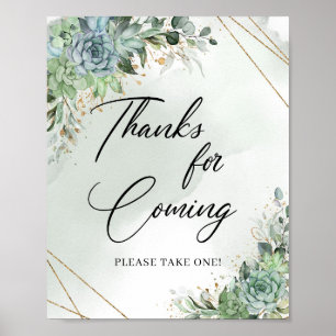 Boho succulents eucalyptus gold Danke für das Komm Poster