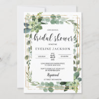 Boho succulents eucalyptus Imitate gold geometrisc