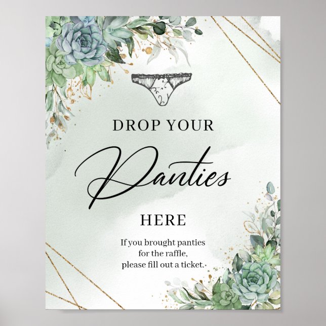Boho succulents gold Werfen Sie Ihre Panties hier  Poster (Vorne)