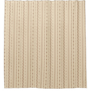 Boho Südwest-Geometrischer Streifen Warm Neutral Duschvorhang