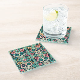 Boho SugarSkulls Glasuntersetzer