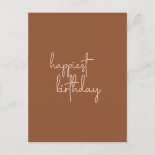 Boho Summer Brown Terracotta Trendy Happy Birthday Postkarte