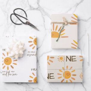 Boho Summer First Trip rund um Sun Birthday Geschenkpapier Set